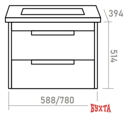 Мебель для ванных комнат Brevita Тумба под умывальник Ariana 60 ARI-01060-03062Я