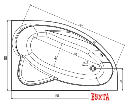 Ванна Ventospa Nika 170x115L