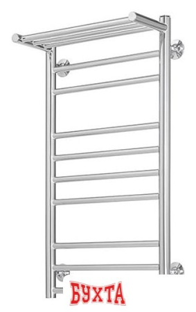 Полотенцесушитель Олимп Лесенка прямая Люкс 40x80 (с полкой)
