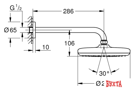 Верхний душ Grohe Tempesta 210 26412000