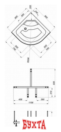 Душевая кабина Triton Ультра Б3 ДН4 90х90