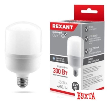 Светодиодная лампочка Rexant E27 50 Вт 6500К 604-071