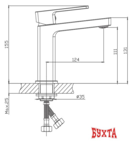 Смеситель Haiba HB10615-7 (черный)