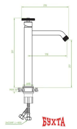 Смеситель Laveo Muro BAU 72ND