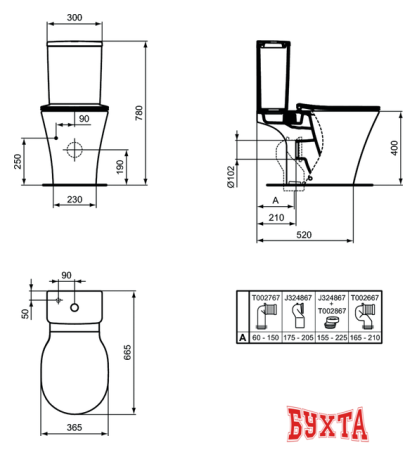 Унитаз Ideal Standard Connect Air E009701