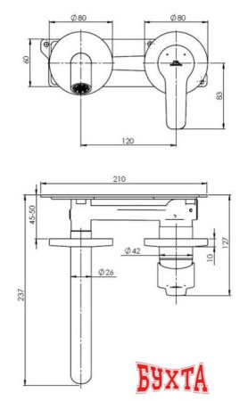 Смеситель Rubineta Torino-1F PM0009