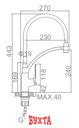 Смеситель Ledeme L4075B-2