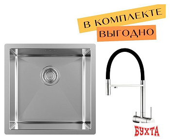 Кухонная мойка ZorG ZRN 4545 Premium + cмеситель Asgard Premium Satin