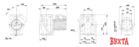 Циркуляционный насос Grundfos UPS 32-120 F (230)