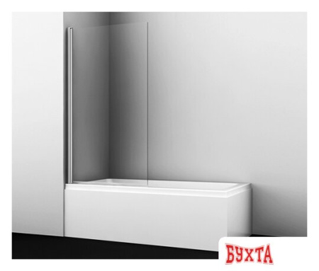 Стеклянная шторка для ванны Wasserkraft Berkel 48P01-80