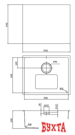 Кухонная мойка IDDIS Edifice EDI54S0i77