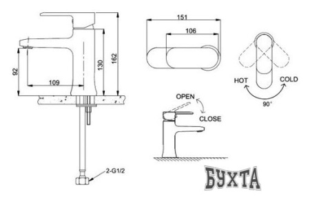 Смеситель Bravat Opal F1125183CP