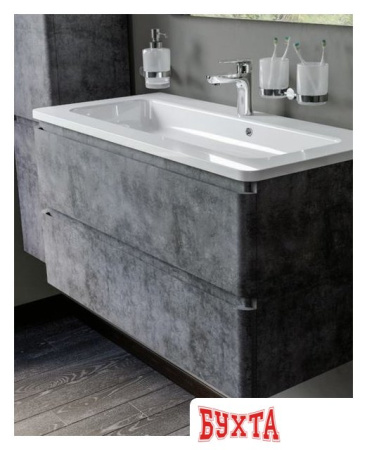 Мебель для ванных комнат Аква Родос Тумба с умывальником Акцент 80 АР0002642 (серый мрамор)