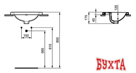 Умывальник Ideal Standard Connect 48x40 [E503801]