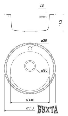 Кухонная мойка IDDIS Basic BAS51S0i77