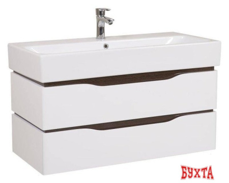 Мебель для ванных комнат Аква Родос Тумба Венеция-А 100 АР0001882 с умывальником Пинто 100 (венге)