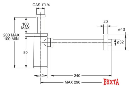 Сифон Bonomini 0595EC25K7