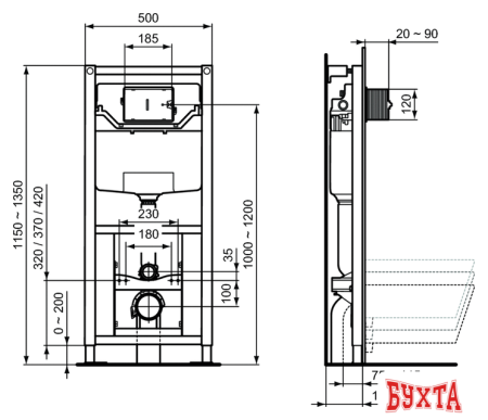 Инсталляция для унитаза Ideal Standard Prosys Frame 120M 3H R009567