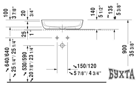 Умывальник Duravit Luv 60x40 038060