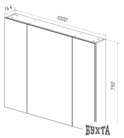 Мебель для ванных комнат Lemark Шкаф с зеркалом Universal 100 LM100ZS-U (белый глянец)