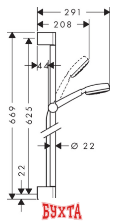 Душевой гарнитур  Hansgrohe Crometta 100 [26652400]