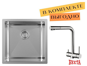 Кухонная мойка ZorG ZRN 4545 Premium + cмеситель Argos Premium Satin