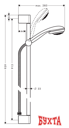 Душевой гарнитур  Hansgrohe Crometta 85 (27762000)