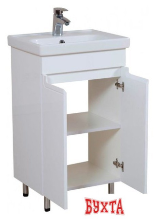 Мебель для ванных комнат Аква Родос Тумба Омега 50 АР0002197 с умывальником Frame 50 (белый)