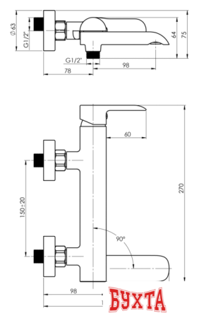 Смеситель Rubineta Ultra-10 (SW) (черный)