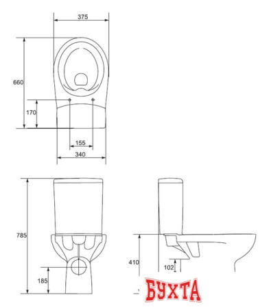 Унитаз Cersanit Nature New Clean On S-KO-NTR011-3/5-COn-DL-w