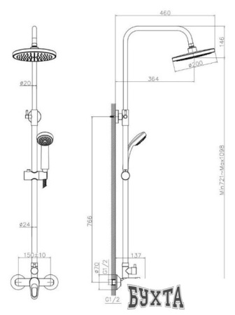 Душевая система  Decoroom DR21070