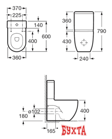 Унитаз Roca Meridian-N Compacto (342248000) без бачка без крышки