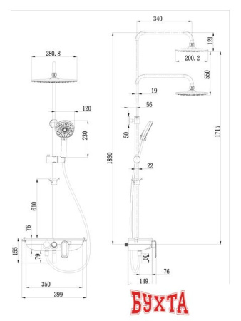 Душевая система  Lemark Tropic LM7012C