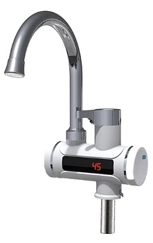 Кран-водонагреватель проточного типа BEF-001 с дисплеем и жестким изливом, UNIPUMP, РОССИЯ