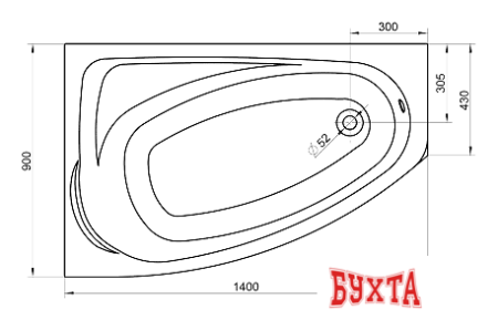 Ванна Kolo Mystery 140x90 L [XWA3741000]