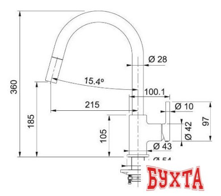 Смеситель Franke Lina 115.0626.055 (оникс)