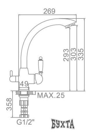 Смеситель Ledeme L4455W-3