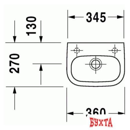 Умывальник Duravit D-Code 7053600082