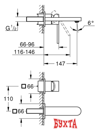 Смеситель Grohe Plus M-Size 29303003