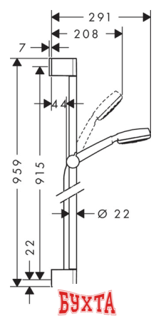 Душевой гарнитур  Hansgrohe Crometta 100 [26658400]