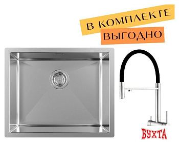 Кухонная мойка ZorG ZRN 4555 Premium + cмеситель Asgard Premium Satin