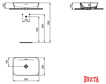 Умывальник Ideal Standard Ipalyss 55 E139401