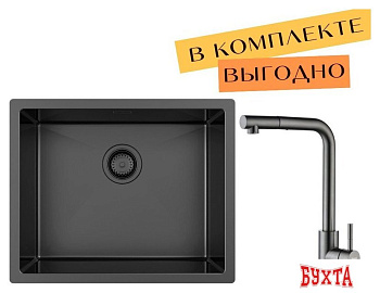 Кухонная мойка ZorG ZRN 4555 Premium + cмеситель Mars Premium PVD Gunblack