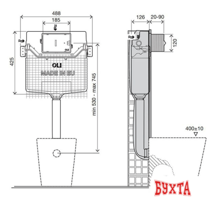 Инсталляция для унитаза OLI OLI120 Plus механика