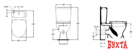 Унитаз Ideal Standard Eurovit V337001