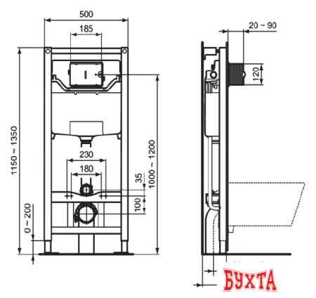 Инсталляция для унитаза Ideal Standard Prosys Frame 120 M R020467