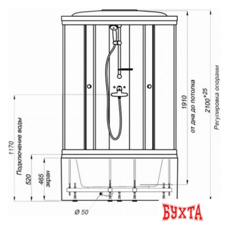 Душевая кабина Triton Ультра Б3 ДН4 90х90