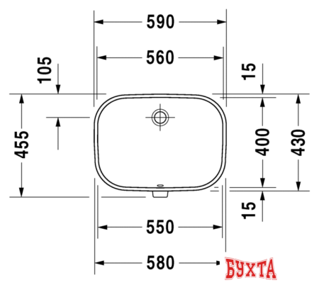 Умывальник Duravit D-Code 58x45.5 [0338560000]