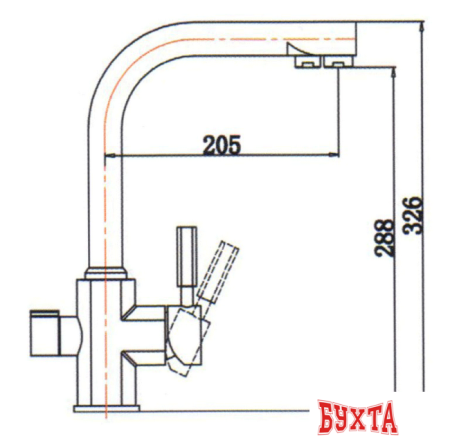 Смеситель Kaiser Decor 40144-2 (черный мрамор)