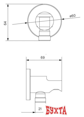 Держатель душевой лейки с подключением IDDIS Ray 003BL01i62